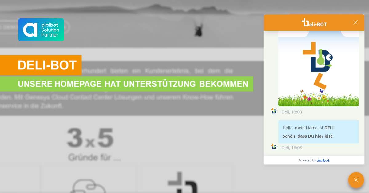 Deliberate GmbH DeliBOT supports our homepage